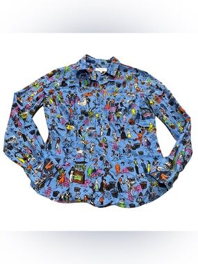 Alain Figaret Paris French luxury patterned button up shirt FR 40 / US M
